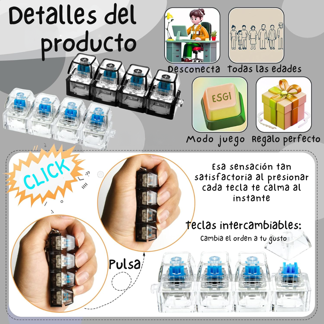 Llavero Teclado Anti Estrés